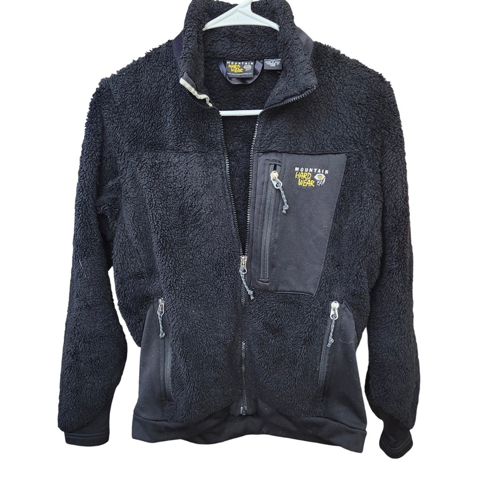 Mountain Hardwear Monkey Woman Fleece Jacket Black Full Zip Small Granola Girl